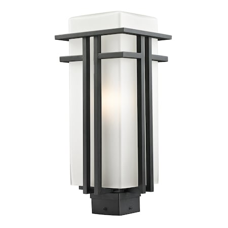 Abbey Outdoor Post Light, Black & Matte Opal